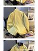 Men's 2025 Spring/Autumn Plaid Two-Piece Color Block Stand Collar Jacket - College Style Versatile Outerwear