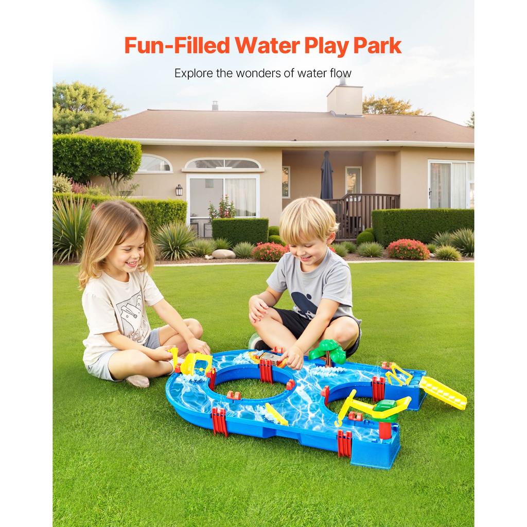 SucceBuy Water Play Table Children's Outdoor Beach Toy with 39PCS Accessories Summer Water Park Playset for Kids Activity