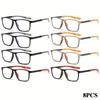 8pcs Men's and women's reading glasses - anti slip high-definition lenses stylish square frame very suitable for daily use