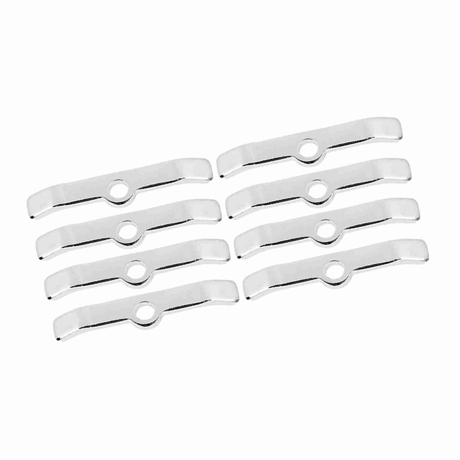 

8pcs Chrome Valve Cover Hold Down Tabs Spreader Bars Fit for Chevy 283 305 327 350 Silver