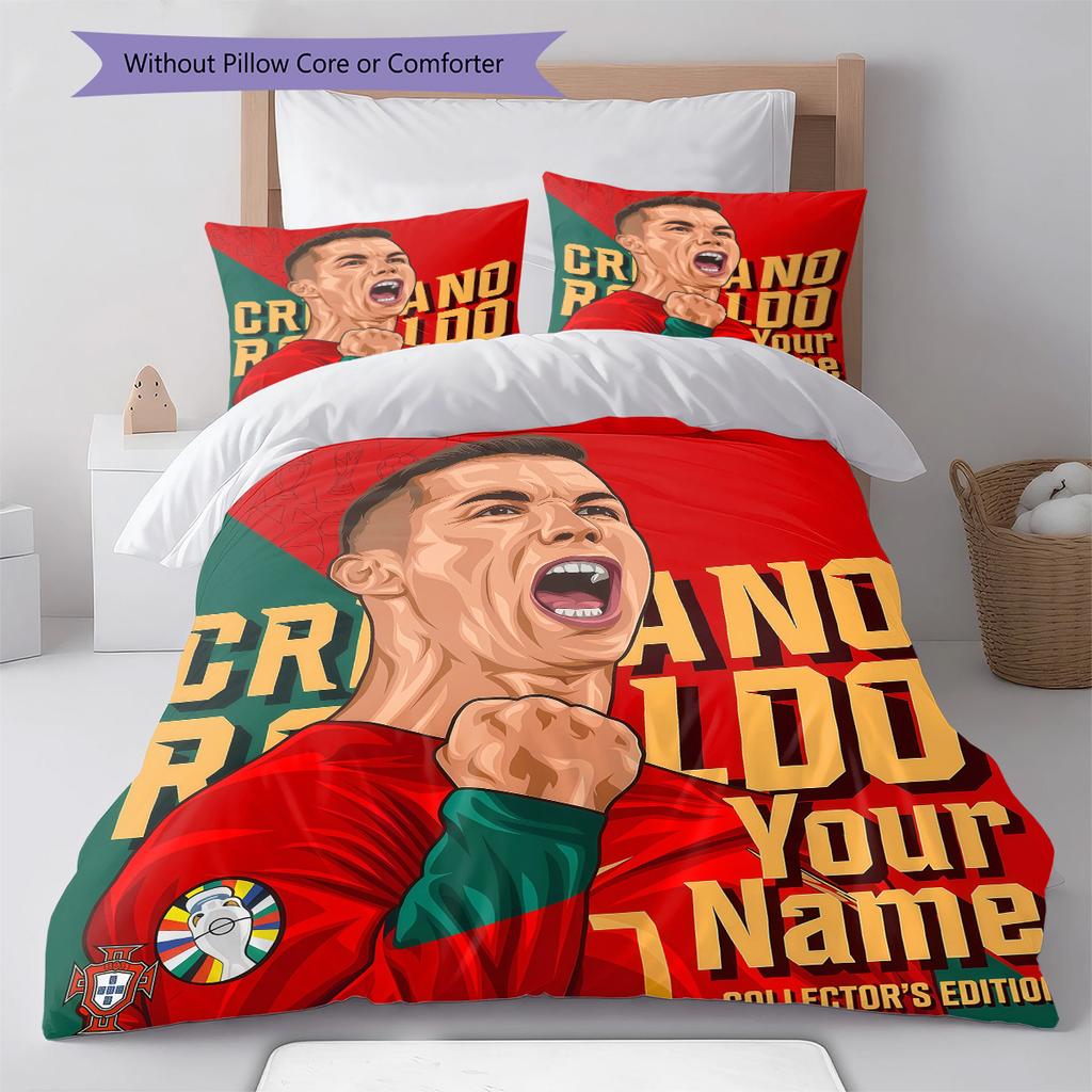 Custom Name Ronaldo Collector's Edition Bedding,Quilt Set Quilt Cover Pillowcase Home Birthday Gift (1 * duvet cover + 2 * pillowcase, without core)