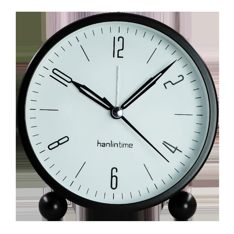 4-Zoll Metall Wecker Digitaler Runder Tischwecker mit Leise Sekunde und Nachtlicht. Stilvolles, modernes und minimalistisches Design.