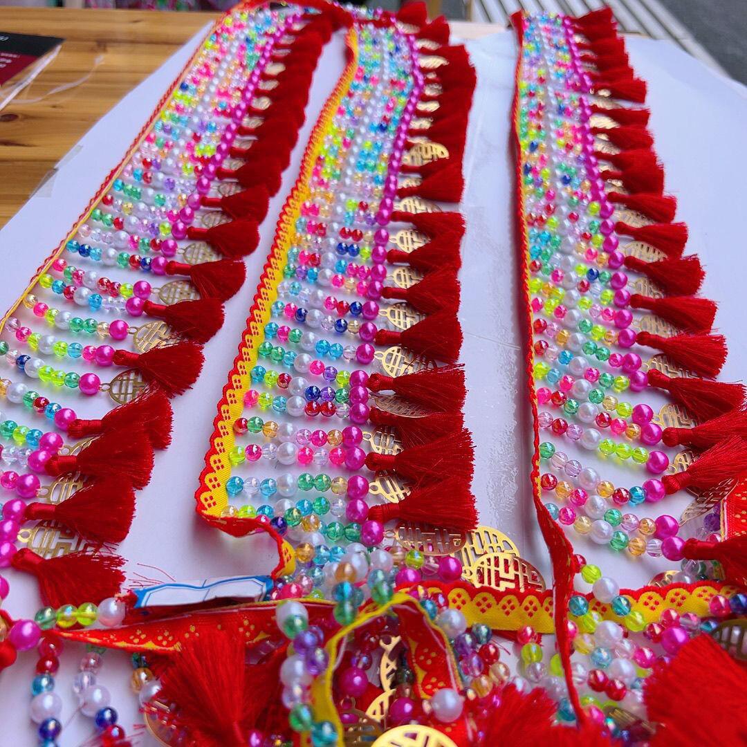 Miao Ethnic Handmade Pearl Tassel Lace – Stylish Beaded Accessory