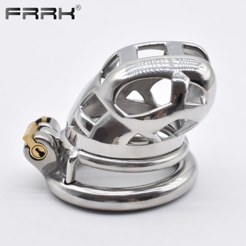 Sex Toy Small Mamba Male Chastity Device Metal Cock Cage with Anti-Fall Off Penile Bondage Stealth Penis Rings for Men Chastity