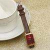 New Women Dress Watches Square Ladies Quartz Bracelet Watch Simple Rose Gold Alligator Leather Strap Female Watches Girl's Gift