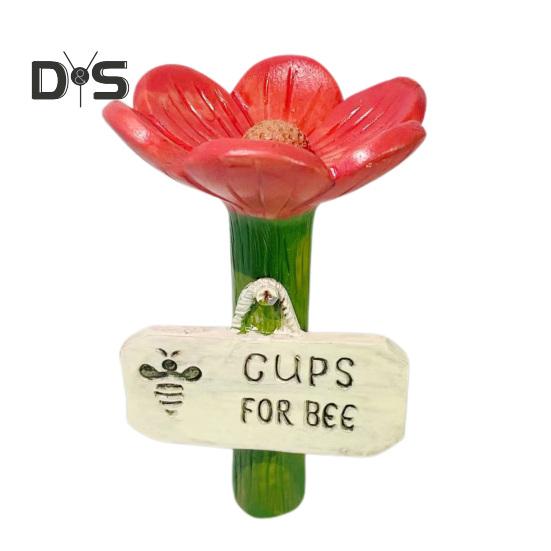 

Пчелиный фонтанчик в форме цветка для сада на открытом воздухе, смоляная пчела, бабочка, жаждущие опылители, водная станция, аксессуары для украшения красный
