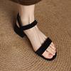 Beautiful One-word Thick Heel Open-toed Sandals Summer New Thick Heel Versatile Shoes Women's Shoes