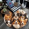 Dogs Collage Round Area Rug,Carpet Rug for Living Room Bedroom Sofa Playroom Decor,Non-slip Floor Mat