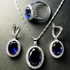 European-American Zircon Jewelry Set: Ring, Necklace, Earrings - Three-Piece Inlaid Zircon Collection