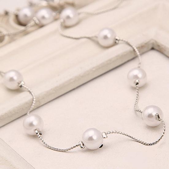 Women's Sweet Romantic Faux Pearl Choker Pendant Chain Short Necklace Jewelry