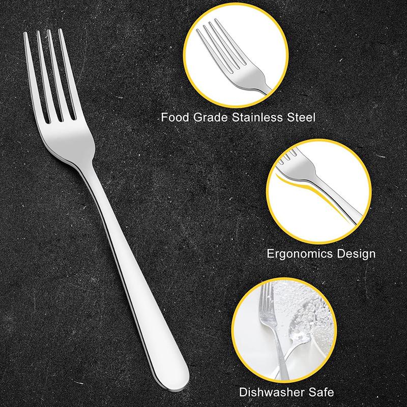 6/12Pcs Stainless Steel Dinner Fork Set 8In Fruit Fork Kit Cutlery Dessert Fork for Home Kitchen Restaurant Kitchen Tableware Se
