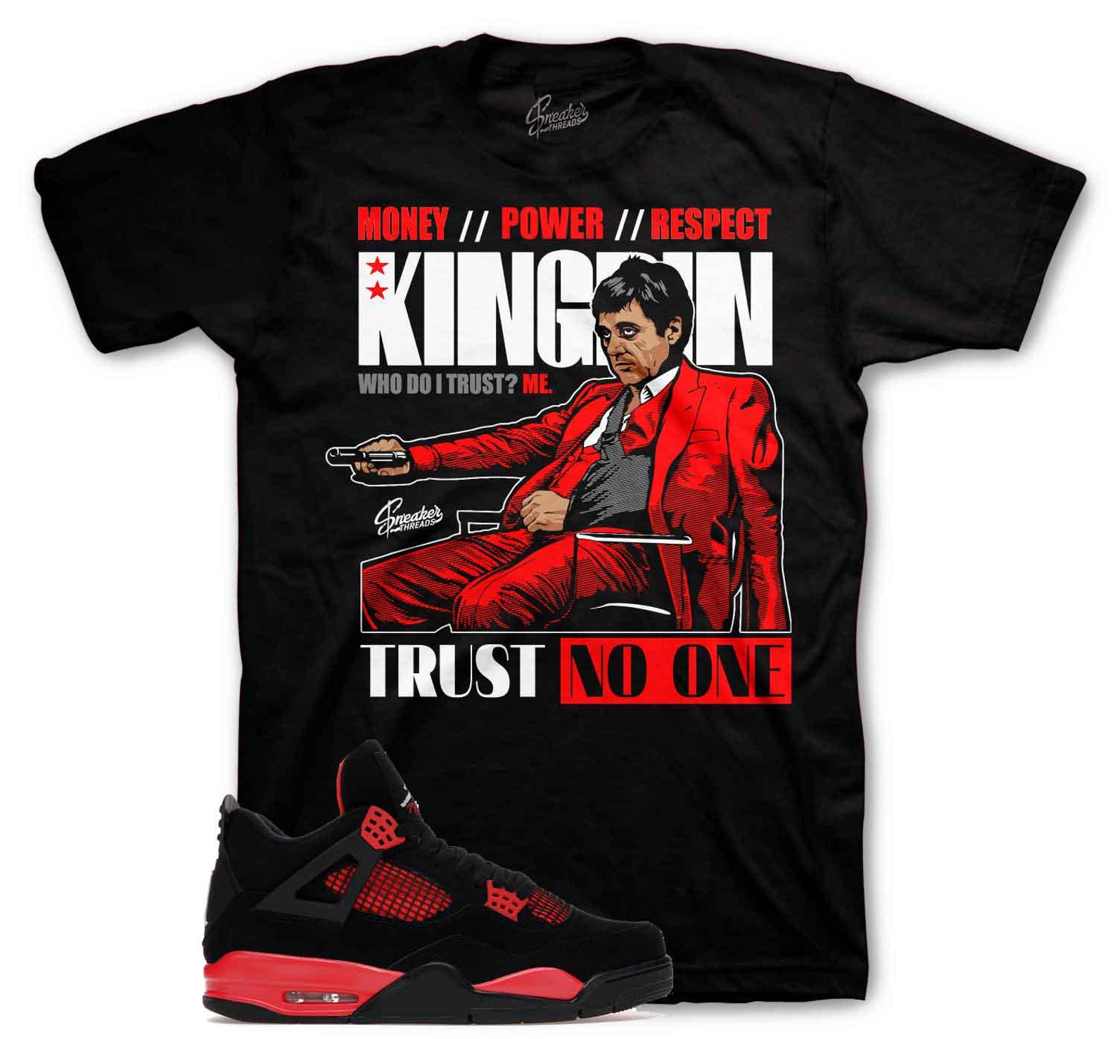 Shirts To Match Retro 4 Red Thunder Sneakers - Trust Issues Tees 3XL