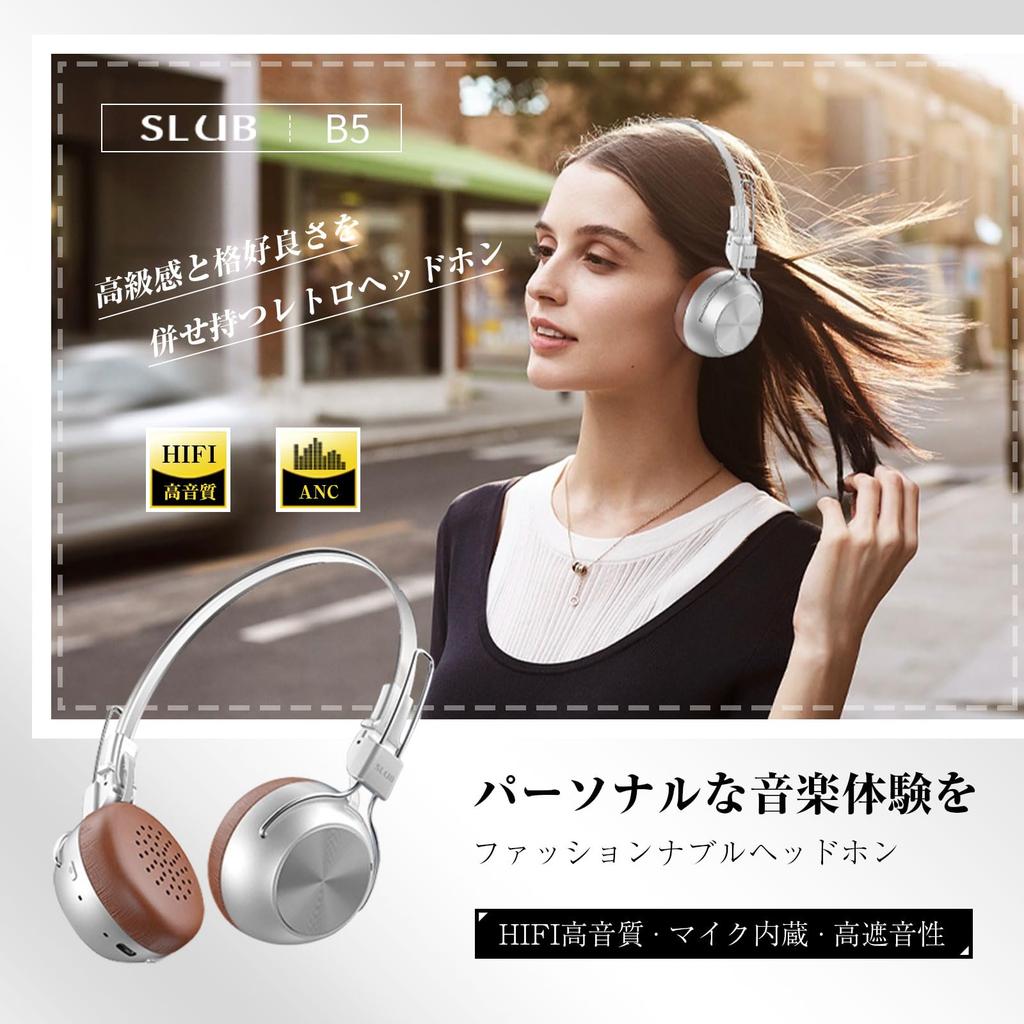 Meisei Shop Bluetooth Wireless Headphones, On-Ear Type, Bluetooth 6.0, ANC Noise Cancellation, Hi-Fi Sound Quality, 60 Hours Continuous Playback,