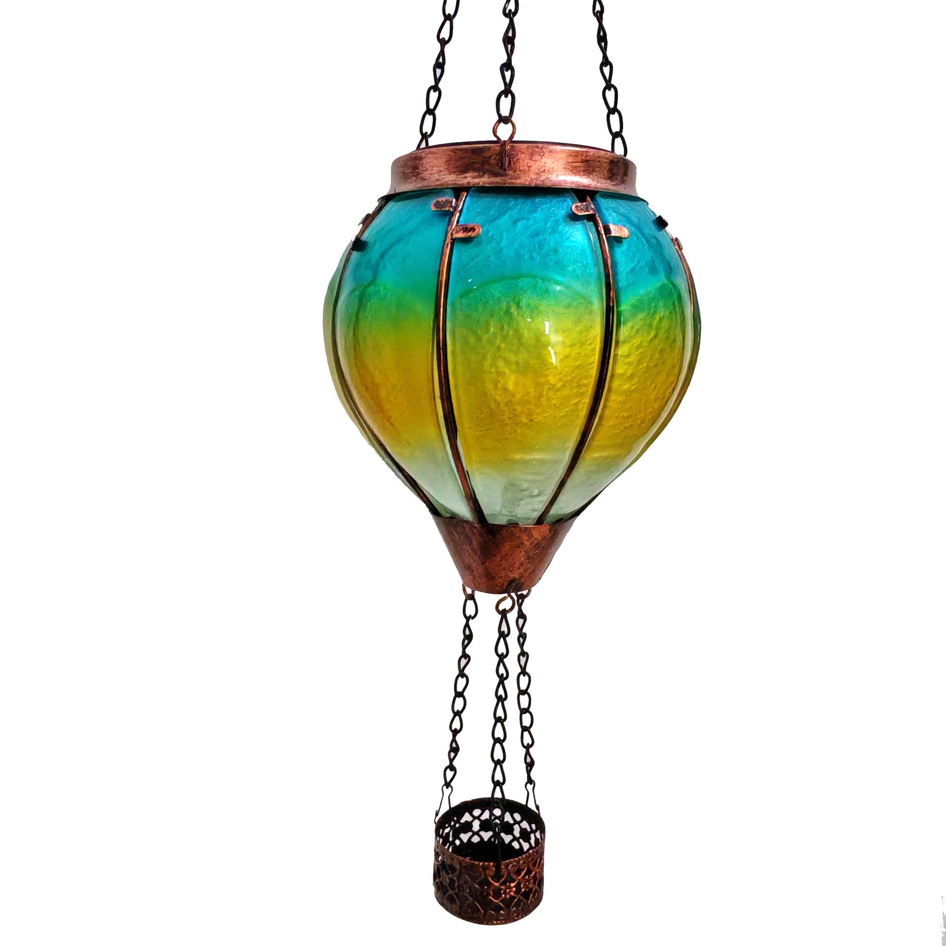 

Солнечный кованый железный стеклянный светодиодный фонарь-пламя в виде воздушного шара Hot Air Balloon