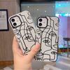 Art abstract face suitable for Apple 17 mobile phone case 15promax Amazon hot-selling ip16 two-color transparent case