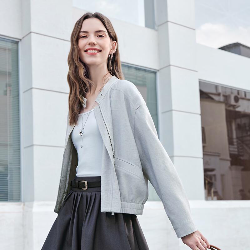 Betu Women's Spring Stand-Collar Casual Short Jacket