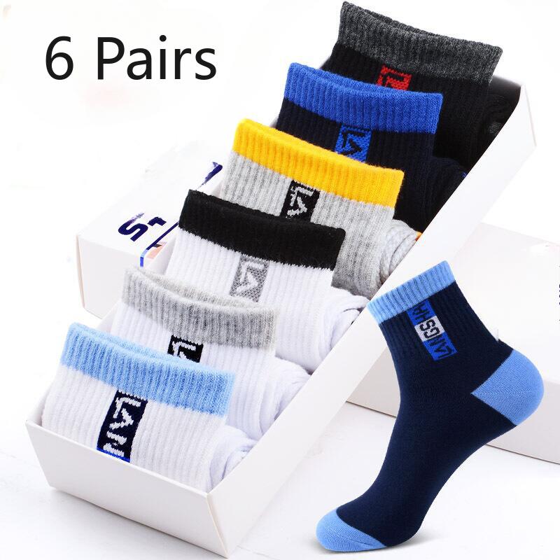 

6 пар мужских осенне-зимних удобных повседневных спортивных носков-гольфов, не скользящих, впитывающих пот 6 Pairs