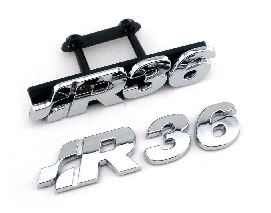 RUNTB1 Plastic Chrome MK Golf R36 Logo front grill Rear Boot Tailgate Badge for VW GOLF R 3.6L V6 GTI TDI R36 Emblem
