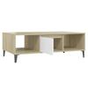 Coffee Table, White and Sonoma Oak, 103.5x60x35 Cm