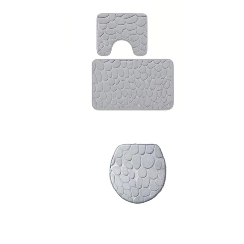 1 st enfärgad enkel badrumsabsorberande halkfri golvmatta stenmönster, bekväm och mjuk, kan kombineras efter behag