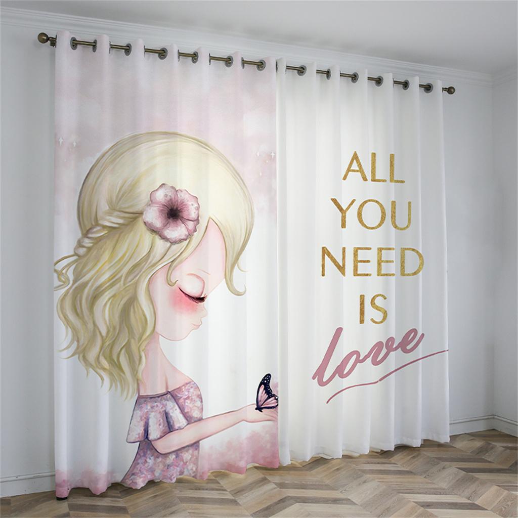 

Плотные шторы с принтом принцессы-лебедя на заказ для спальни для девочек, гостиной, милые шторы с героями мультфильмов для детской комнаты 100W130H(CM)40x51in&Grommet Top