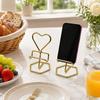 Heart-Shaped Phone Stand Metal Phone Rack Phone Accessories Business Card Stand  Desktop
