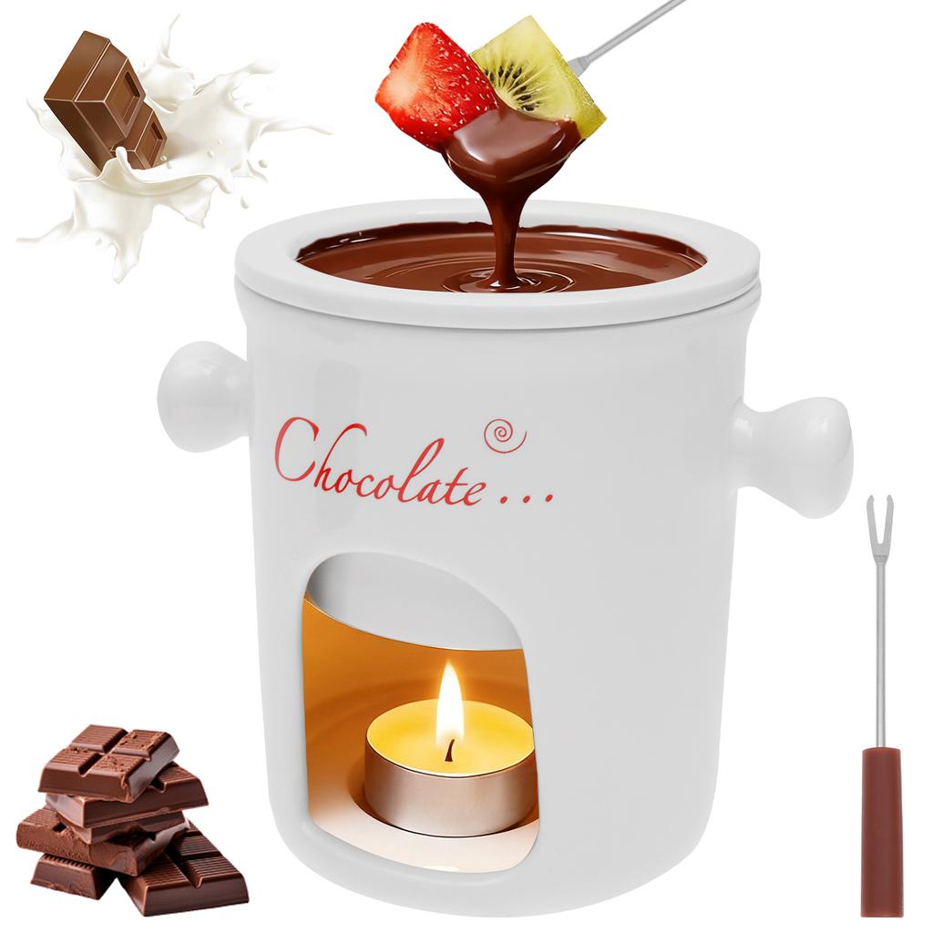 280ml Fondue Pots Fondue Mug Personal Mini Chocolate Cheese Ice Cream Fondue Maker Kit Individual Butter Melter Cup Small Warmer