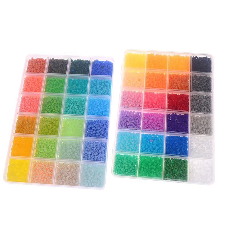 24Colors/Set Each Grid Contains 400Pcs Mini Beads Fuse Beads Puzzles Beads For Kids Diy High Quality Puzzles Handmade Gift Toy