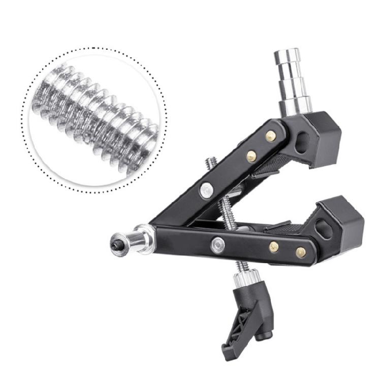 Adjustable Metal Clamp Holder for Cameras and Tripods Fill Light Accessories with 12kg High Load Bearing Capacity Black