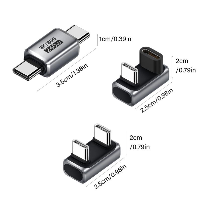 Aluminum USB4.0 Adapter For 8K60Hz Video Output And Multiple Device Compatibility 240W Power Delivery