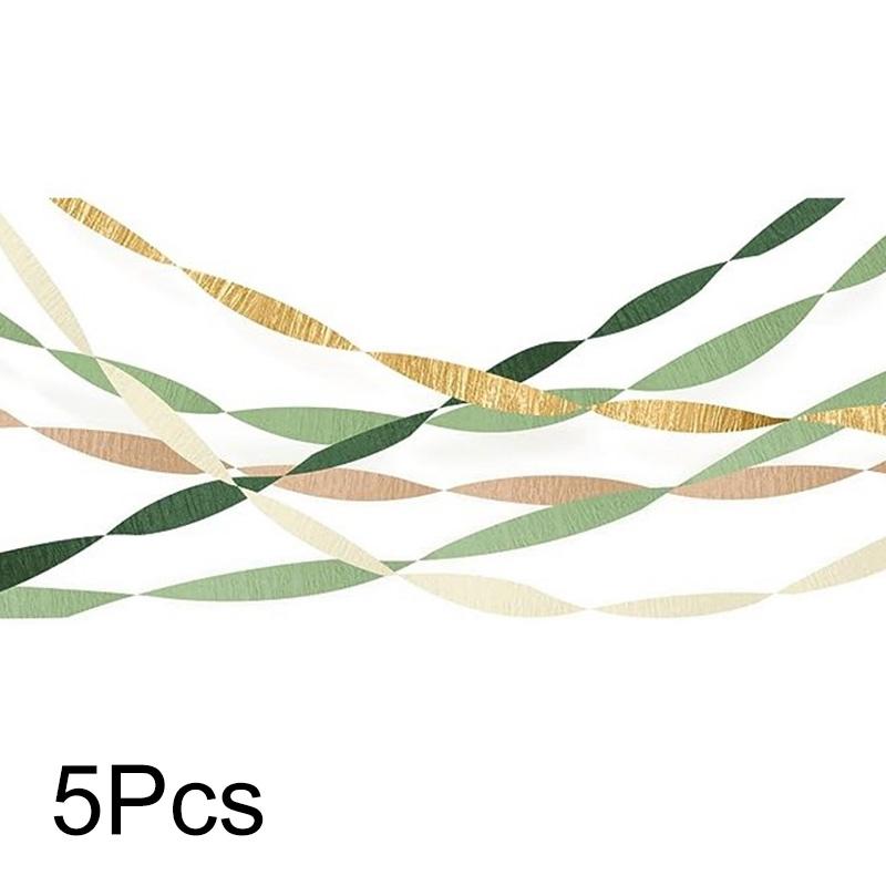5pcs/Pack Wrinkle Paper Birthday Backdrop Home Supplies Ribbon Party Wedding Decorative DIY