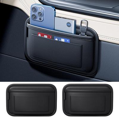 DURASIKO Organizador de Bolso de Couro para Carro com Fixação de Velcro para Celular e PU e Bolsa Universal, Autocolante, Multifuncional, Compacto, Recibos,