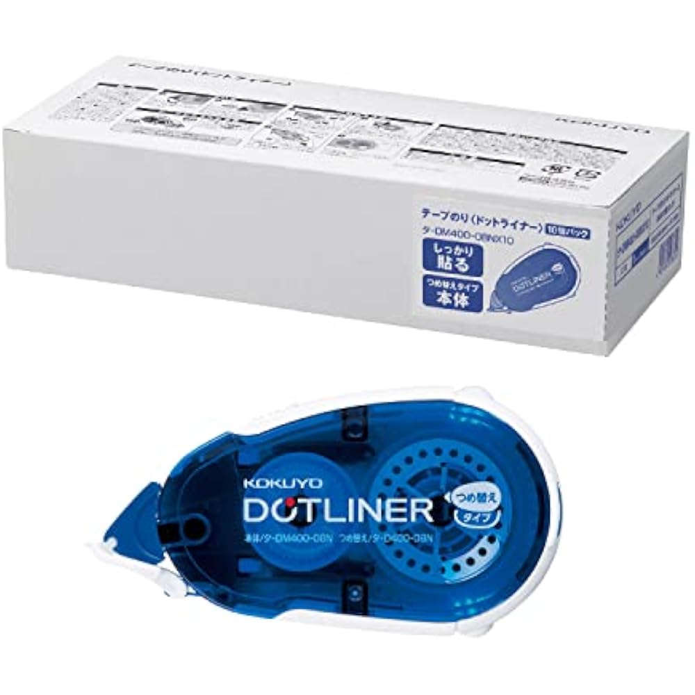 KOKUYO (KOKUYO) Adhesive Tape, Dot Liner, Strong Adhesion, Main Unit, 10-Pack, Ta-DM400-08X10