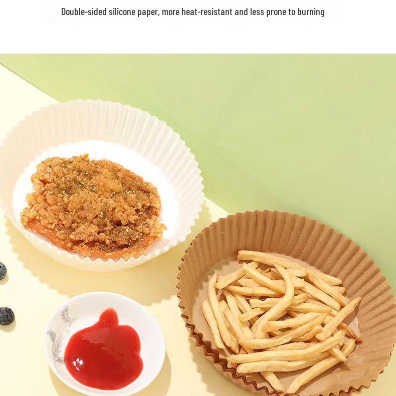 Round Silicone Oil-Absorbing Air Fryer & Baking Paper Pads for Household BBQ