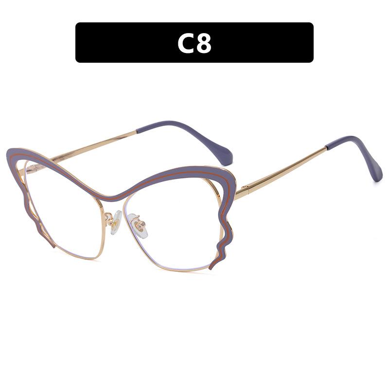 

Fashion personality butterfly shape flat mirror 2026 new glasses frame street shot ins metal glasses frame high sense as pictured