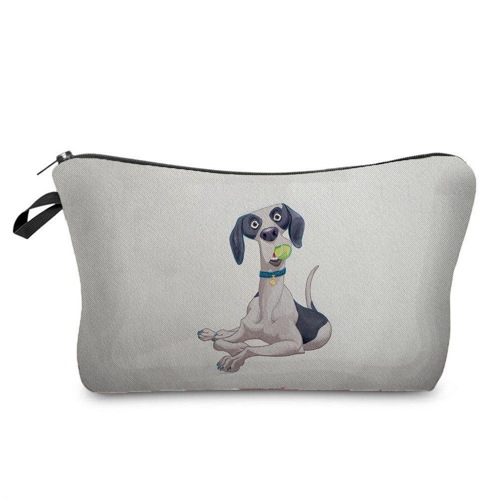 Women Cartoon Dog Print Cosmetic Bag Toiletries Organize Travel Storage Case 6705