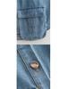 Women's Patchwork Irregular Polo Collar Denim Cardigan Top