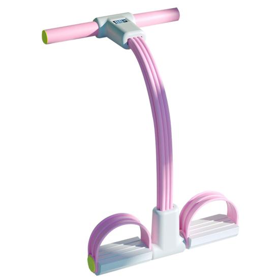 Pedal Ankle Puller with Counter 4/6-Tube LED Display Resistance Band with Handle Elastic Yoga Sit-up Pull Men Women Pedal Tensioner