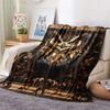 Vintage Patterned Owl  Print Flannel Blanket, High quality Comfortable for All Seasons, Home Decor, Warmth and Comfort
