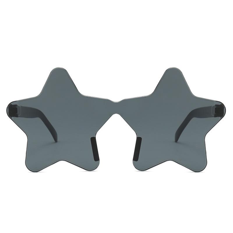 Colorful Rimless Star Party Sunglasses: Fun One-Piece Design