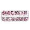 12Grids/Box Nail Art Rhinestone Flat Back Non-Drop Lightweight Mixed Colorful AB Nail Art Glitter Decorations for Manicure
