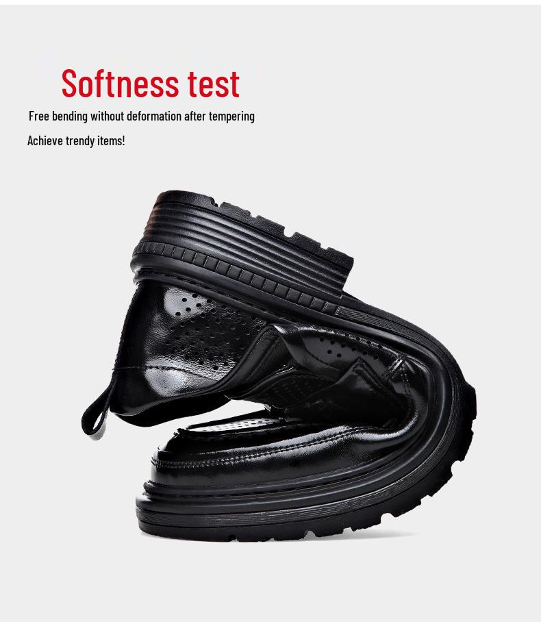 Men's Trendy Breathable Leather Slip-On Shoes: Versatile, Fashionable, and Comfortable for Business or Casual Wear