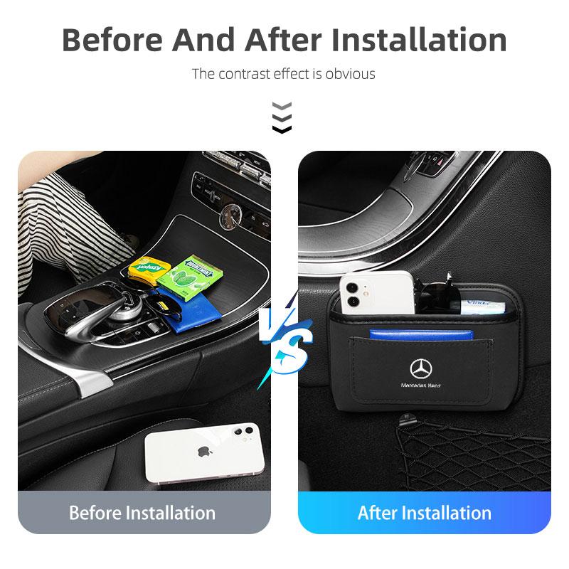 CRS1 Car Storage Pocket Sticky Side Door Hanging Phone Purse Box For Mercedes Benz W202 W212 W126 W140 W168 W177 CLS GLE GLC GLS CLA