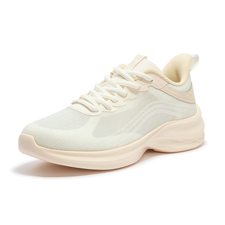 361 Sharp Sparkle Slip Resistant, Abrasion Resistant, Breathable Low top Casual Running Shoes Women's Dune White 682422225F-2