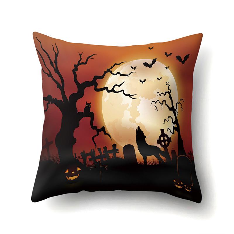 Halloween Pillowcase Car Waist Pillow Pumpkin Sofa Cushion Cover Office Home Living Room Pillowcase