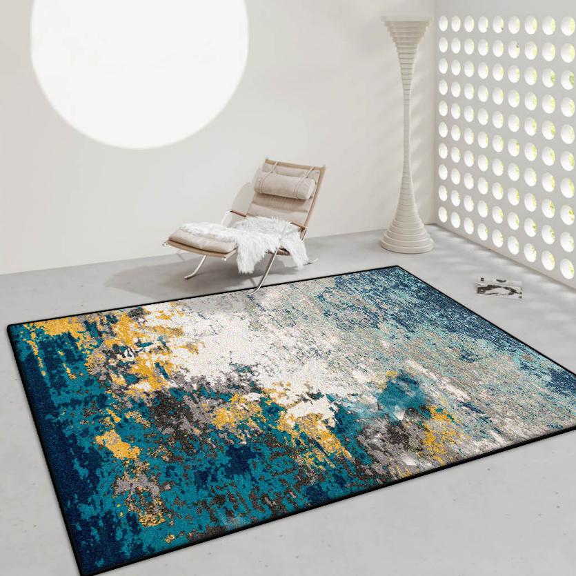 Ink Wash Abstract Carpet for Living Room Minimalism Decoration Large Area Antiskid Rugs Bedroom Bedside Washable Plush Mat Soft