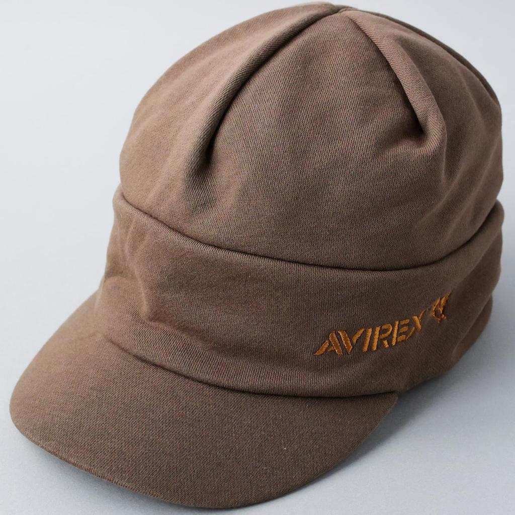 AVIREX Sweat Knit Cap with Newsboy Work Military Watch Brown Men's Brim, Cap, Cap, Style, Golf, Cap, glt-av019,