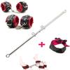 Stainless Steel  Open Leg Bar with PU Leather Padded Handcuffs Ankle Cuffs  Slave Bondage Adult Games Sex Toys for Couple