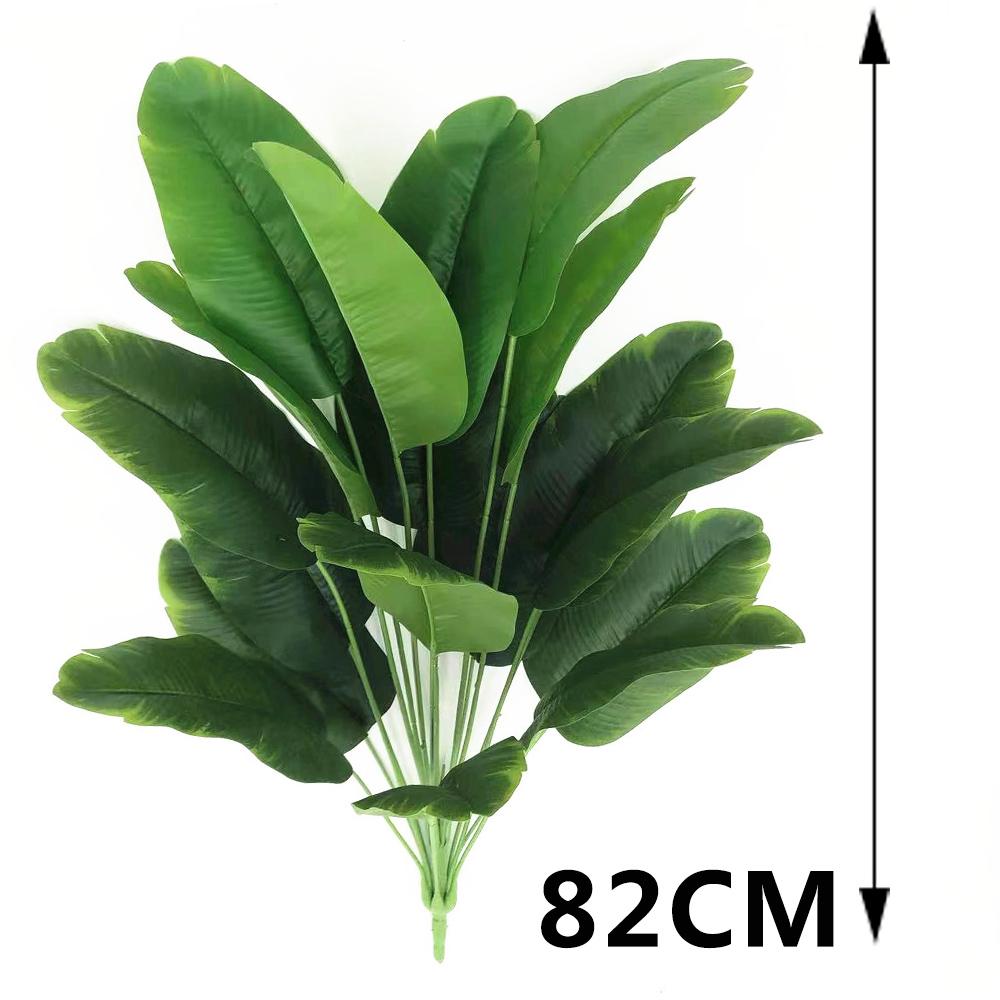 82cm Artificial Plant Banana Leaf Bunch Decoration Home Living Room Wedding Hotel Corridor Green Plant Garden Decor Fake Plant