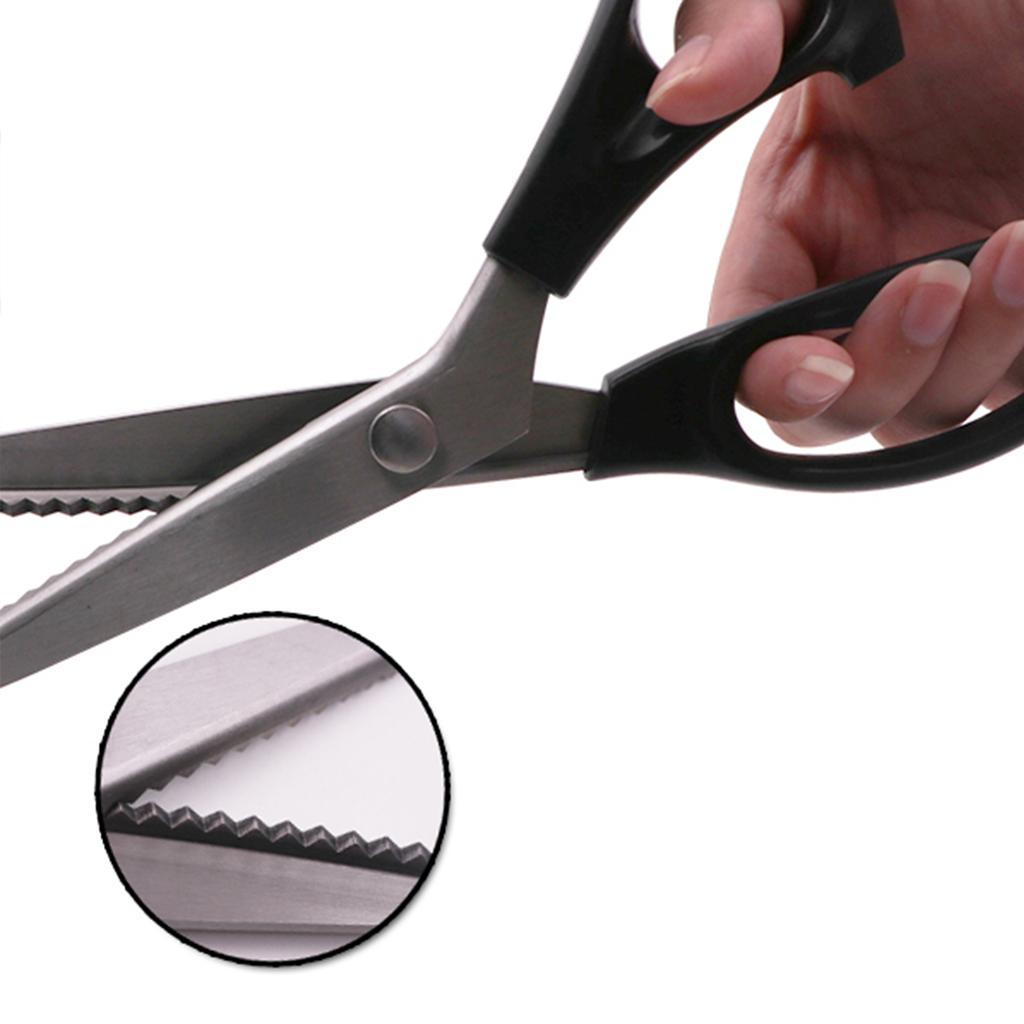 Stainless Steel Fabric Cloth Crafts Scissors, Triangle /Circle Arc Teeth Lace Dressmaking Zig Zag Cut Tailor's Sewing Shears